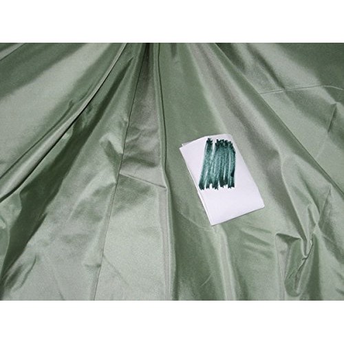 Silk Taffeta Fabric Mint Green with Ivory Shot Colour 54 by The Y...