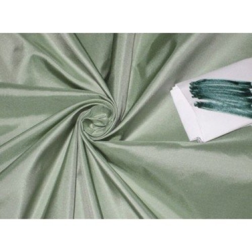 Silk Taffeta Fabric Mint Green with Ivory Shot Colour 54 by The Y...