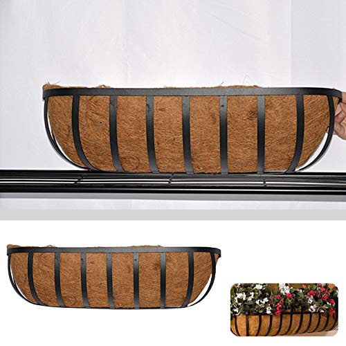 English Horse Trough Planter, 24-Inch Trough Planter with Coco Lin...