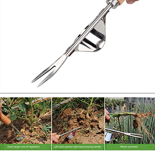 PureZoneA Weeding Tool Garden Weeding Fork Manual Weed Puller Hand...