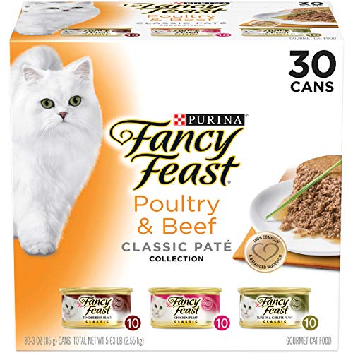 Purina Fancy Feast Grain Free Pate Wet Cat Food Variety Pack, Poul...