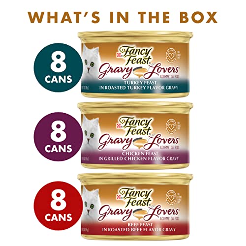 Purina Fancy Feast Gravy Wet Cat Food Variety Pack, Gravy Lovers P...