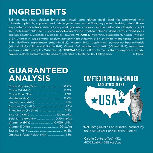 Purina ONE Natural Dry Cat Food, Tender Selects Blend With Real Sa...