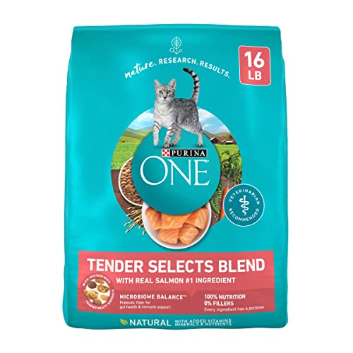 Purina ONE Natural Dry Cat Food, Tender Selects Blend With Real Sa...