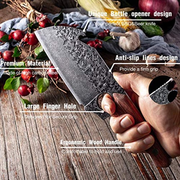 Boning Knife Hand Forged Chef Knife with Leather Sheath Gift Box B...
