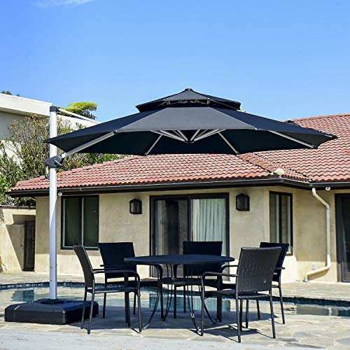 PURPLE LEAF 11 Feet Patio Umbrella Outdoor Round Umbrella Large Ca...