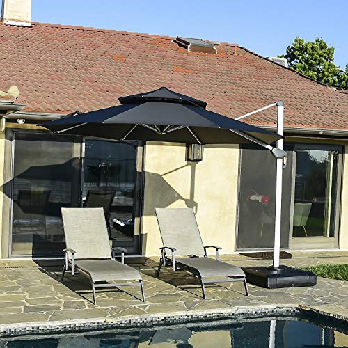 PURPLE LEAF 11 Feet Patio Umbrella Outdoor Round Umbrella Large Ca...
