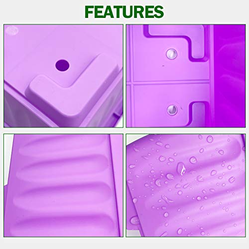 4 Packs 17 Inch Rectangular Window Flower Box Planter with Tray fo...