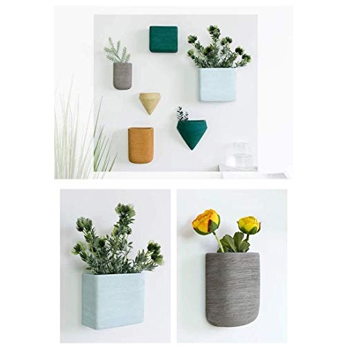 Purzest Ceramic Hanging Planters Geometric Wall Decor Container Fl...