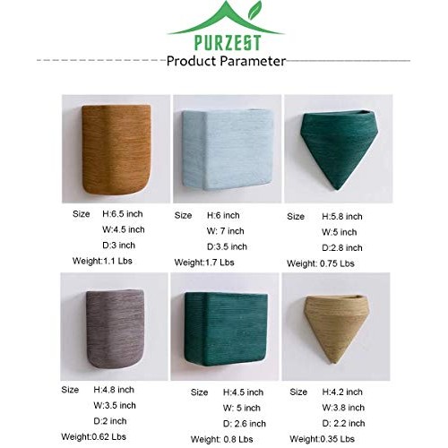 Purzest Ceramic Hanging Planters Geometric Wall Decor Container Fl...