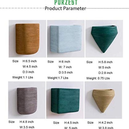 Purzest Ceramic Hanging Planters Geometric Wall Decor Container Fl...