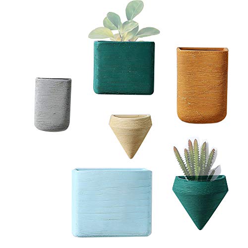Purzest Ceramic Hanging Planters Geometric Wall Decor Container Fl...