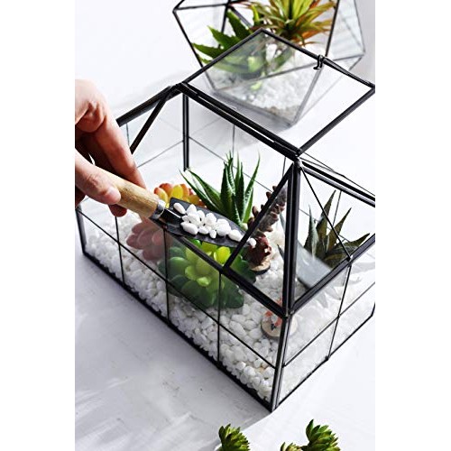 Purzest Glass Terrarium, House Shape Geometric Succulent Terrarium...