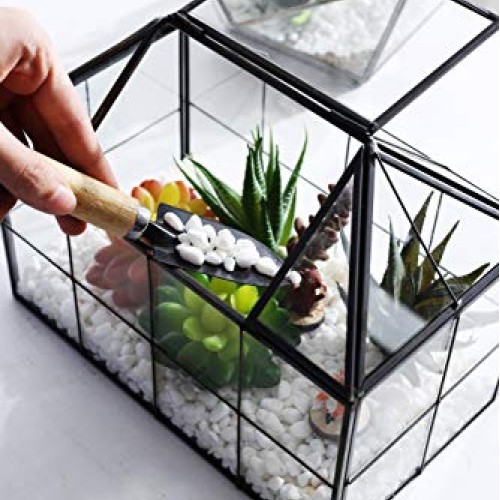 Purzest Glass Terrarium, House Shape Geometric Succulent Terrarium...