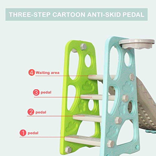 Toddler Slide and Swing Set 5 in 1 with Pool Ball Music Basketball...