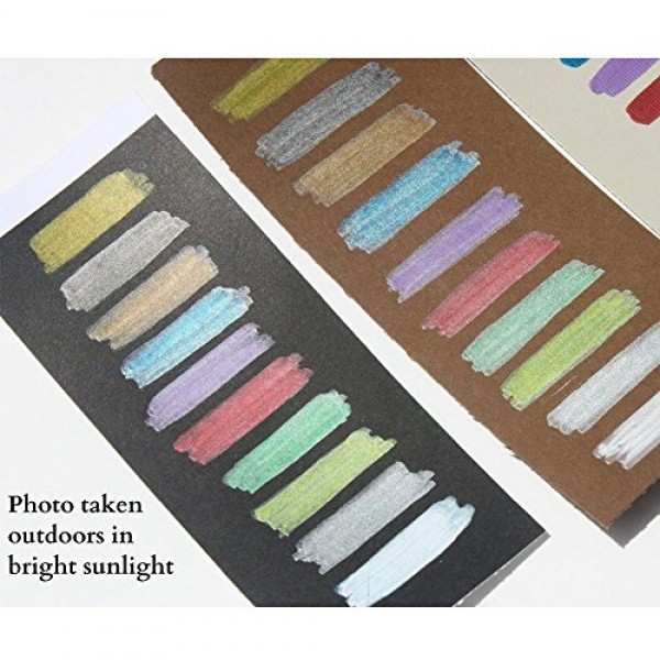 PuTwo Metallic Markers, 10 Assorted Colors Water Proof Metallic Pa...