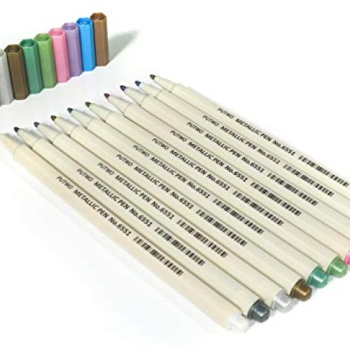 PuTwo Metallic Markers, 10 Assorted Colors Water Proof Metallic Pa...