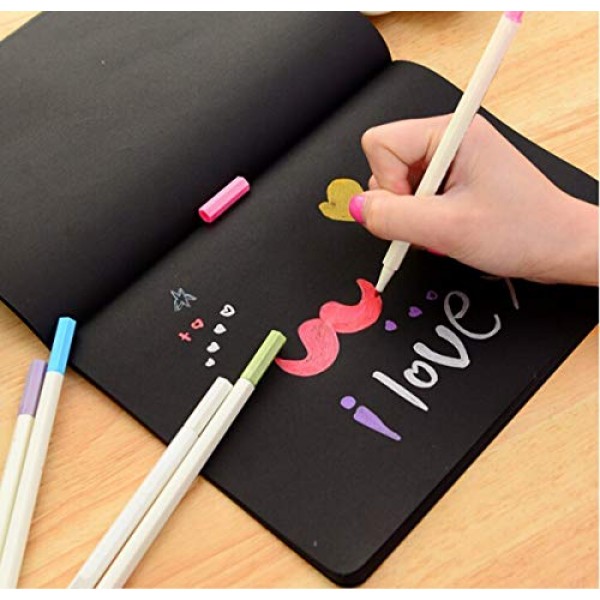 PuTwo Metallic Markers, 10 Assorted Colors Water Proof Metallic Pa...