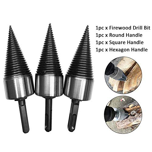 PUXING Splitting Wood Cone Drill Bit, Splitting Wood Cone Drill Bi...