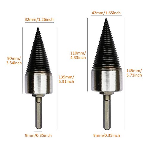 PUXING Splitting Wood Cone Drill Bit, Splitting Wood Cone Drill Bi...
