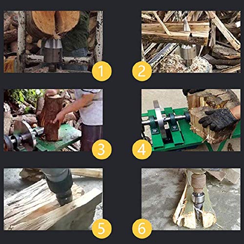 PuzFun Wood Splitter Drill Bit 3 pcs, Firewood Drill Bit Wood Spli...
