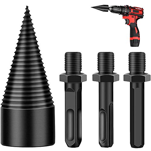 PuzFun Wood Splitter Drill Bit 3 pcs, Firewood Drill Bit Wood Spli...