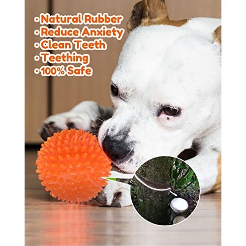 Pweituoet 4.5” Heavy Duty Squeaky Dog Balls for Medium Large Dogs,...