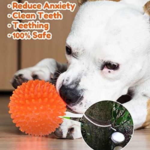 Pweituoet 4.5” Heavy Duty Squeaky Dog Balls for Medium Large Dogs,...