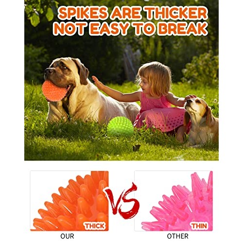 Pweituoet 4.5” Heavy Duty Squeaky Dog Balls for Medium Large Dogs,...