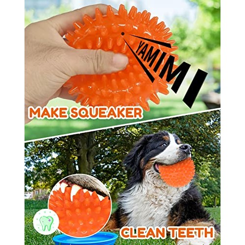 Pweituoet 4.5” Heavy Duty Squeaky Dog Balls for Medium Large Dogs,...