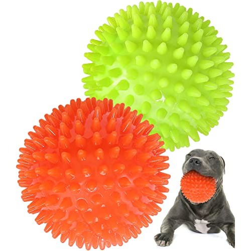 Pweituoet 4.5” Heavy Duty Squeaky Dog Balls for Medium Large Dogs,...