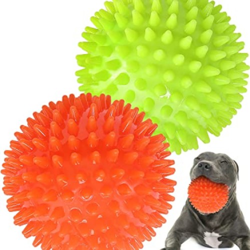 Pweituoet 4.5” Heavy Duty Squeaky Dog Balls for Medium Large Dogs,...
