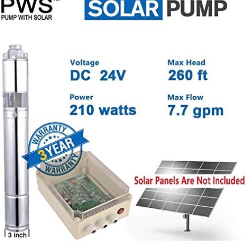 PWS Stainless 316 Solar Water Pump Kit, Solar Borehole Pump,, JS3-...