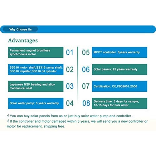 PWS Stainless 316 Solar Water Pump Kit, Solar Borehole Pump,, JS3-...