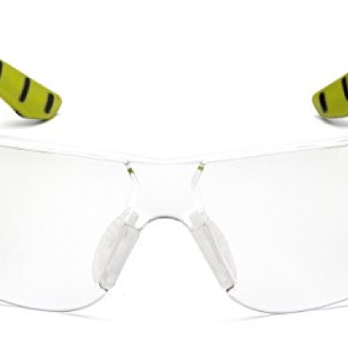 Pyramex Endeavor Plus Durable Safety Glasses, Black/Green Frame, C...