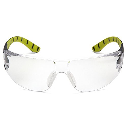 Pyramex Endeavor Plus Durable Safety Glasses, Black/Green Frame, C...