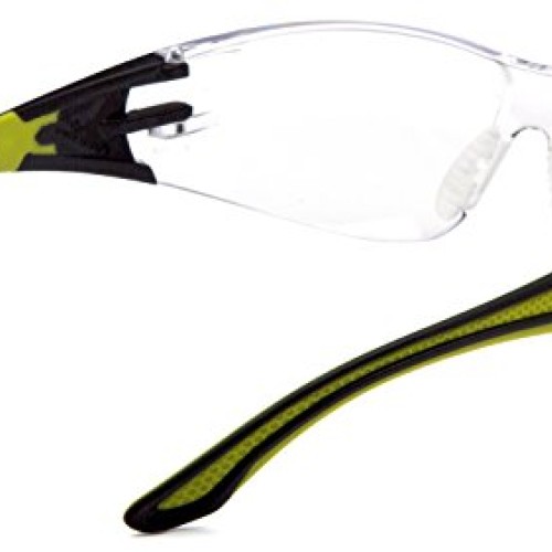 Pyramex Endeavor Plus Durable Safety Glasses, Black/Green Frame, C...
