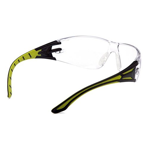 Pyramex Endeavor Plus Durable Safety Glasses, Black/Green Frame, C...