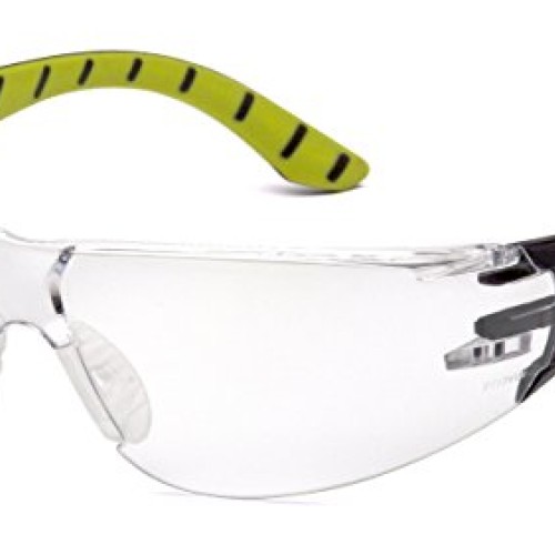 Pyramex Endeavor Plus Durable Safety Glasses, Black/Green Frame, C...