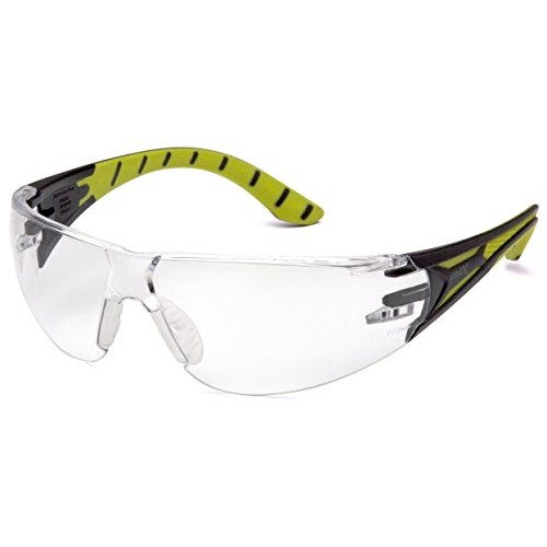 Pyramex Endeavor Plus Durable Safety Glasses, Black/Green Frame, C...