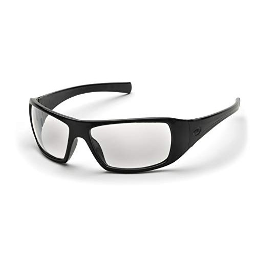 Pyramex Goliath Safety Eyewear, Black Frame, Clear Lens