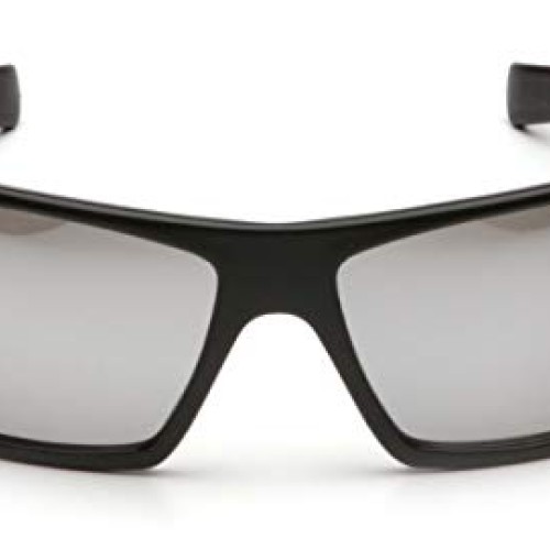 Pyramex Goliath Safety Eyewear, Black Frame, Silver Mirror Lens