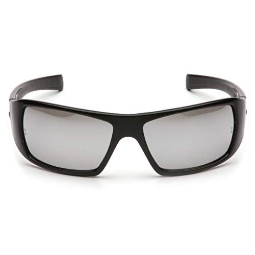 Pyramex Goliath Safety Eyewear, Black Frame, Silver Mirror Lens
