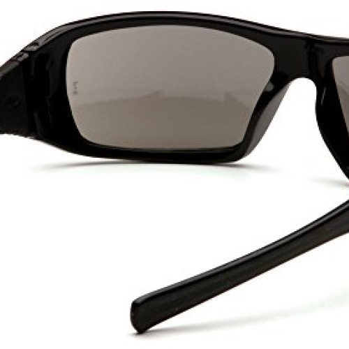 Pyramex Goliath Safety Eyewear, Black Frame, Silver Mirror Lens