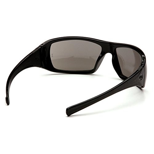 Pyramex Goliath Safety Eyewear, Black Frame, Silver Mirror Lens