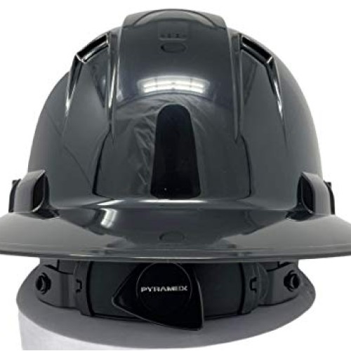 Pyramex Safety Ridgeline Full Brim Hard Hat, Vented, 4 Point Ratch...