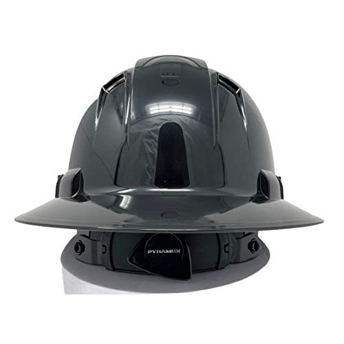 Pyramex Safety Ridgeline Full Brim Hard Hat, Vented, 4 Point Ratch...