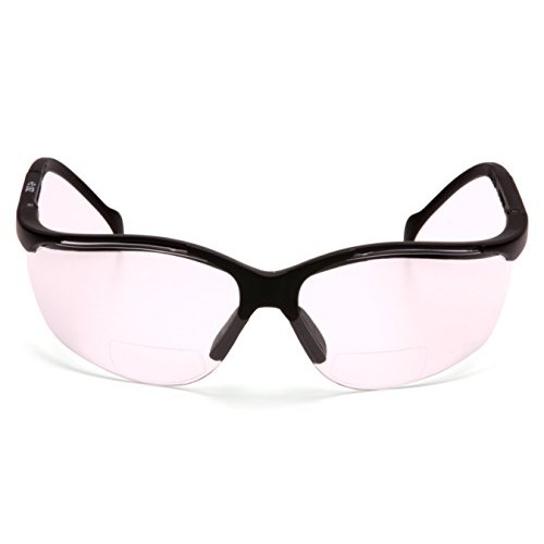 Pyramex V2 Readers Safety Eyewear, Clear +1.5 Lens With Black Frame