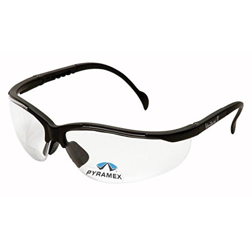 Pyramex V2 Readers Safety Eyewear, Clear +1.5 Lens With Black Frame