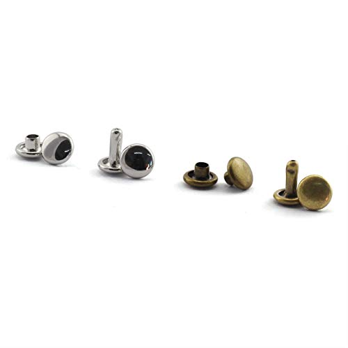 PZRT 100 Sets 6mm Double Cap Rivets with Tools for Leather Craft R...